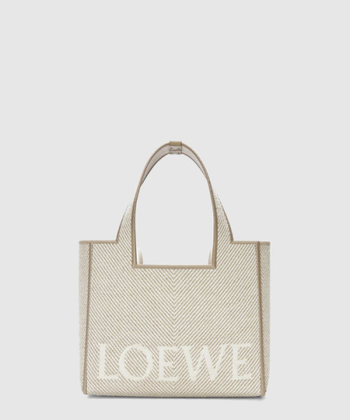 스몰 로에베 폰트 토트 자카드 캔버스