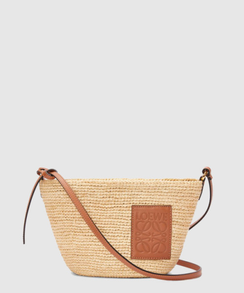 슬릿 포셰트백 라피아 & 카프스킨