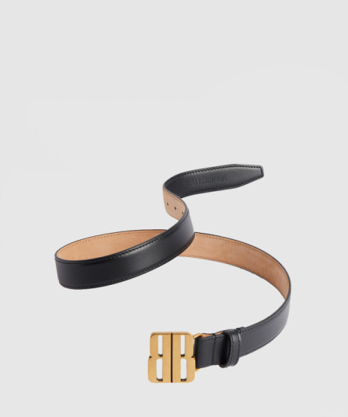 나노 블랙 유광 얇은 소가죽 벨트 829005